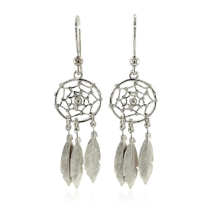 Sterling Silver Dream Catcher Dangle Earrings-Teresa&#39;s Fashionista LLC