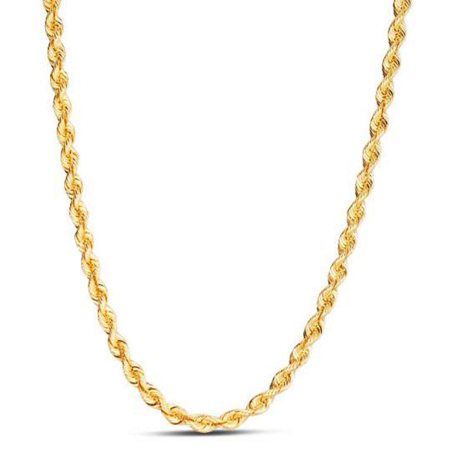 14k Yellow Gold Light Rope Chain 4.3mm-Teresa&#39;s Fashionista LLC