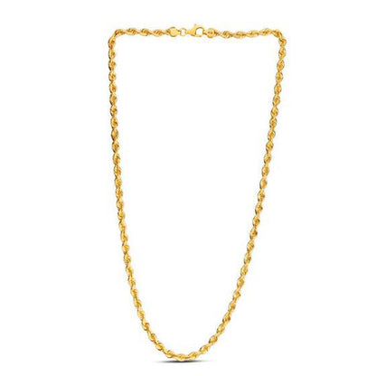 14k Yellow Gold Light Rope Chain 4.3mm-Teresa&#39;s Fashionista LLC