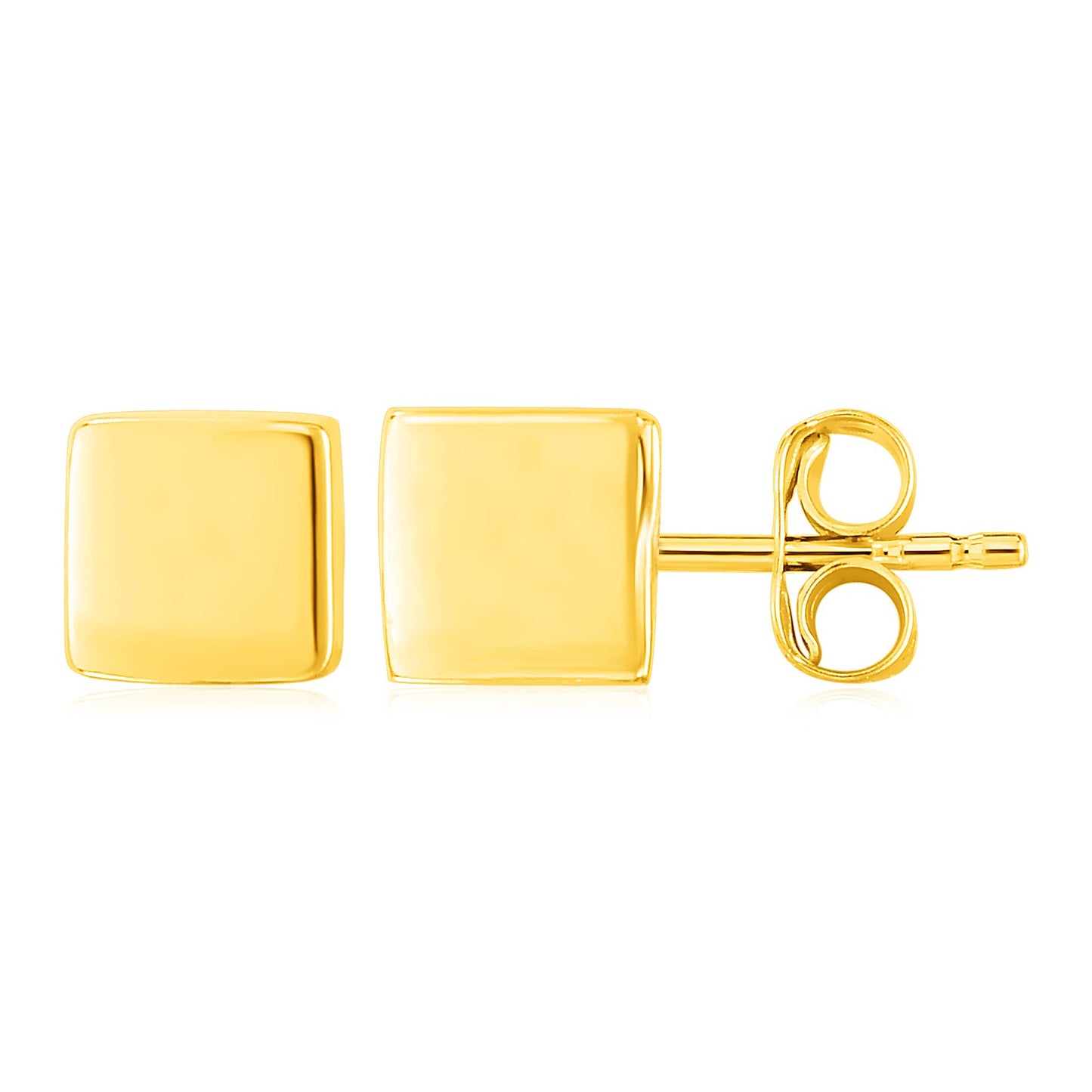 14k Yellow Gold Polished Cube Post Earrings-Teresa&#39;s Fashionista LLC