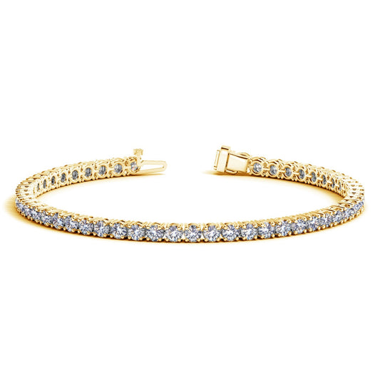 Lab Grown Round Diamond Tennis Bracelet in 14k Yellow Gold (6 cctw F/G  VS2/SI1) - Teresa's Fashionista LLC