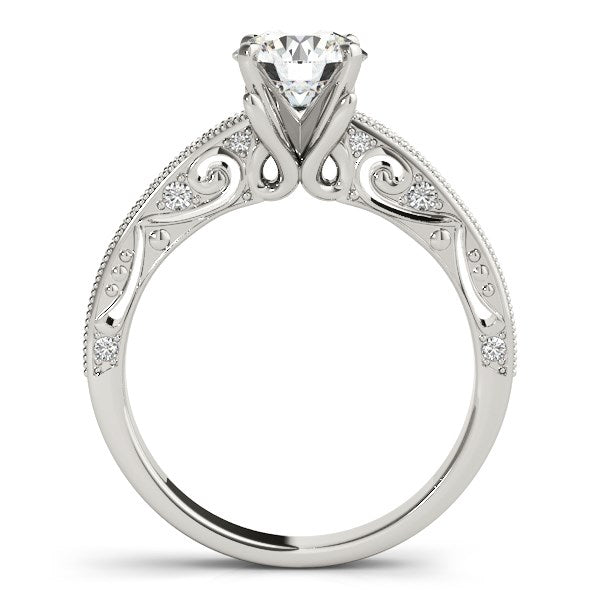 14k White Gold Antique Pronged Round Diamond Engagement Ring (1 1/8 cttw)-Teresa&#39;s Fashionista LLC