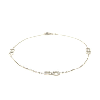 Sterling Silver Anklet with Infinity Symbols-Teresa&#39;s Fashionista LLC