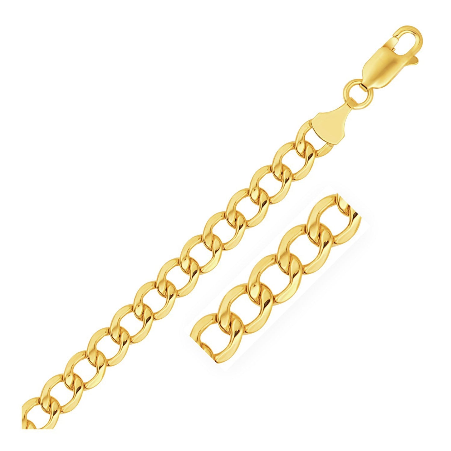 6.1mm 10k Yellow Gold Curb Chain-Teresa&#39;s Fashionista LLC