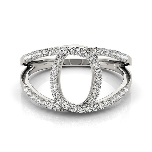 14k White Gold Diamond Loop Style Dual Band Ring (1/2 cttw)-Teresa&#39;s Fashionista LLC