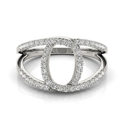 14k White Gold Diamond Loop Style Dual Band Ring (1/2 cttw)-Teresa&#39;s Fashionista LLC