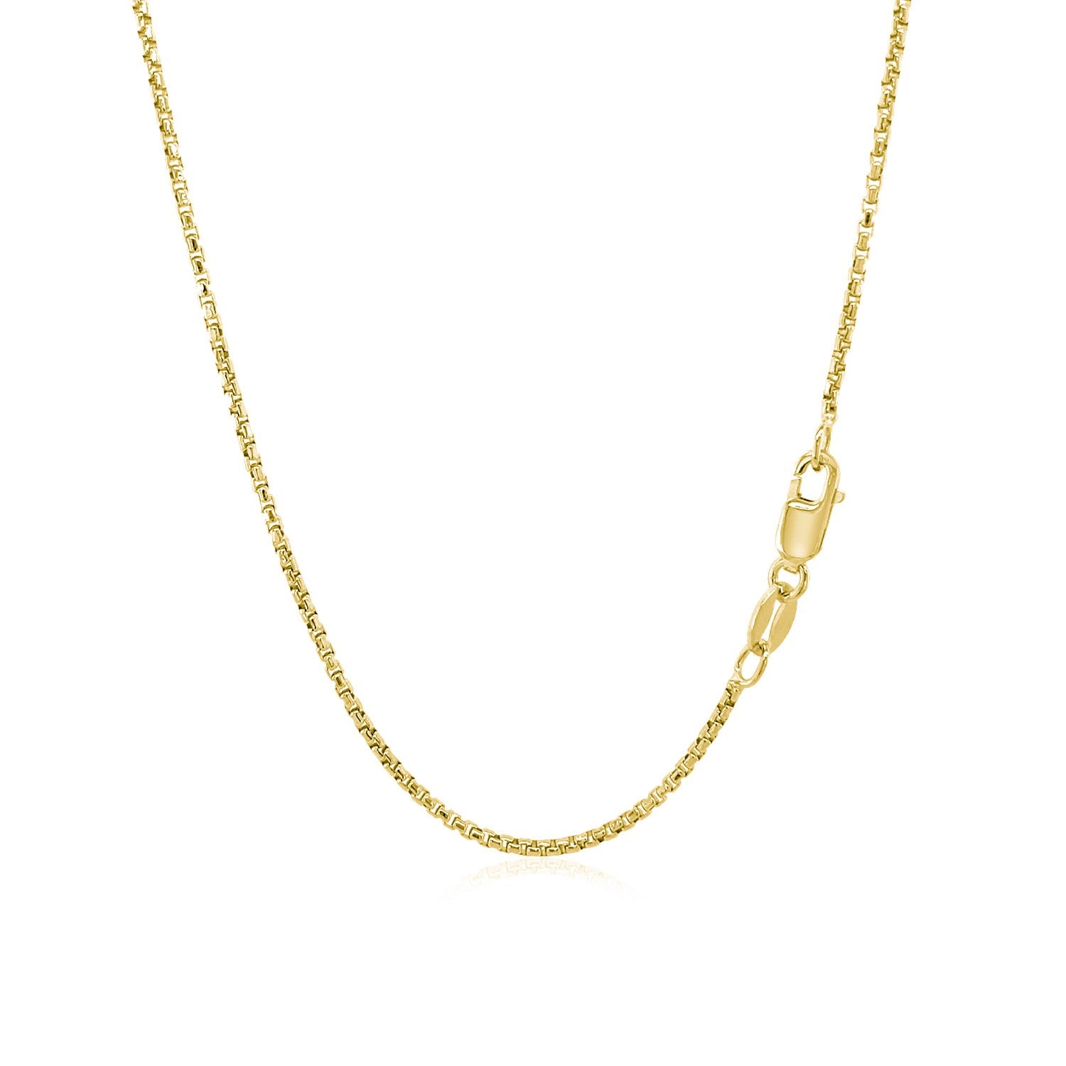 14k Yellow Gold Round Box Chain 1.35 mm-Teresa&#39;s Fashionista LLC