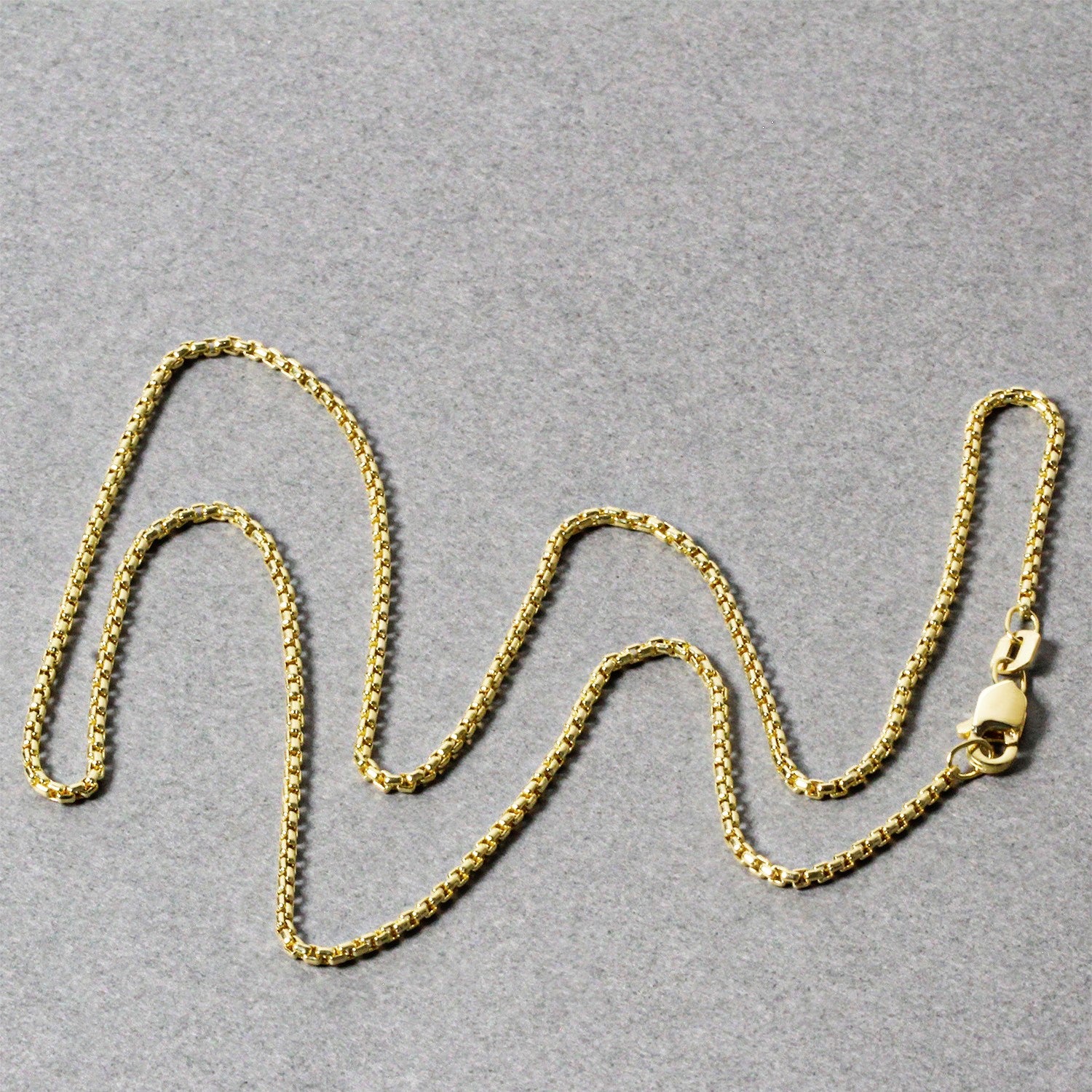 14k Yellow Gold Round Box Chain 1.35 mm-Teresa&#39;s Fashionista LLC