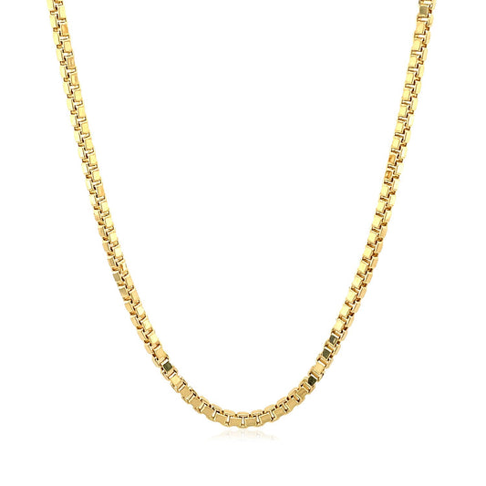 2.0mm 14k Yellow Gold Semi Solid Box Chain-Teresa&#39;s Fashionista LLC