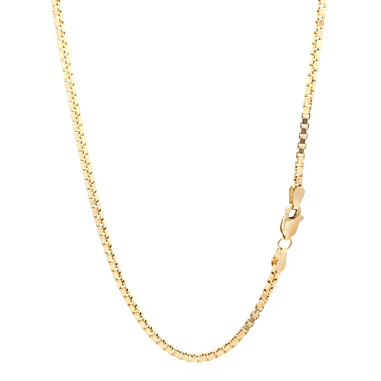 2.0mm 14k Yellow Gold Semi Solid Box Chain-Teresa&#39;s Fashionista LLC