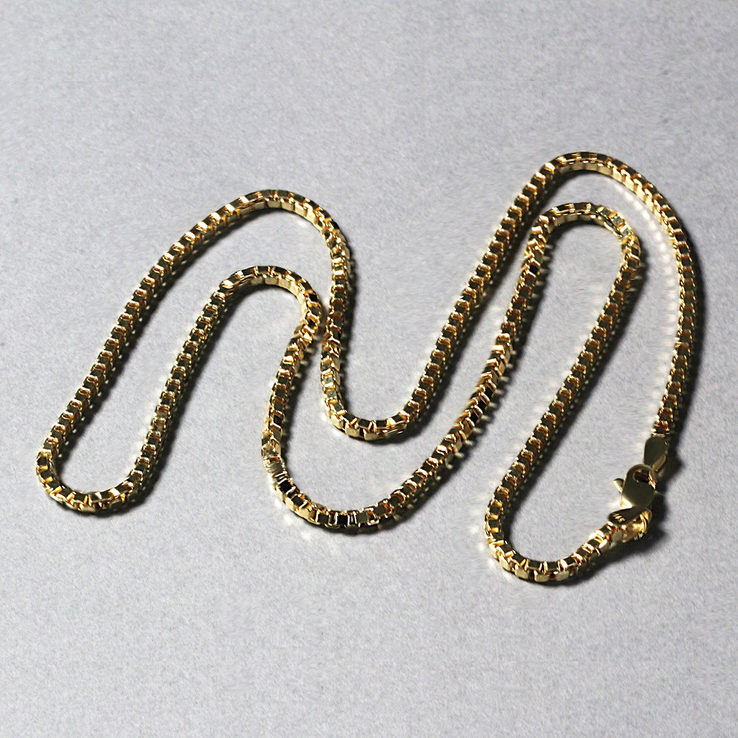 2.0mm 14k Yellow Gold Semi Solid Box Chain-Teresa&#39;s Fashionista LLC