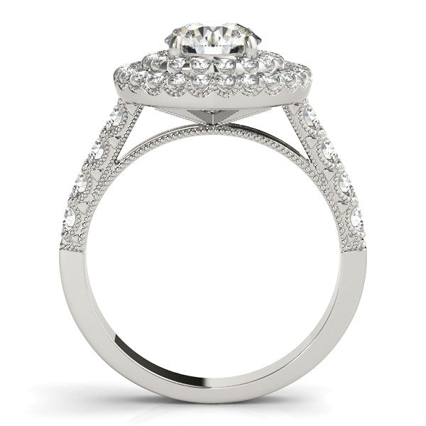 14k White Gold Diamond Engagement Ring with Double Pave Halo (2 5/8 cttw)-Teresa&#39;s Fashionista LLC