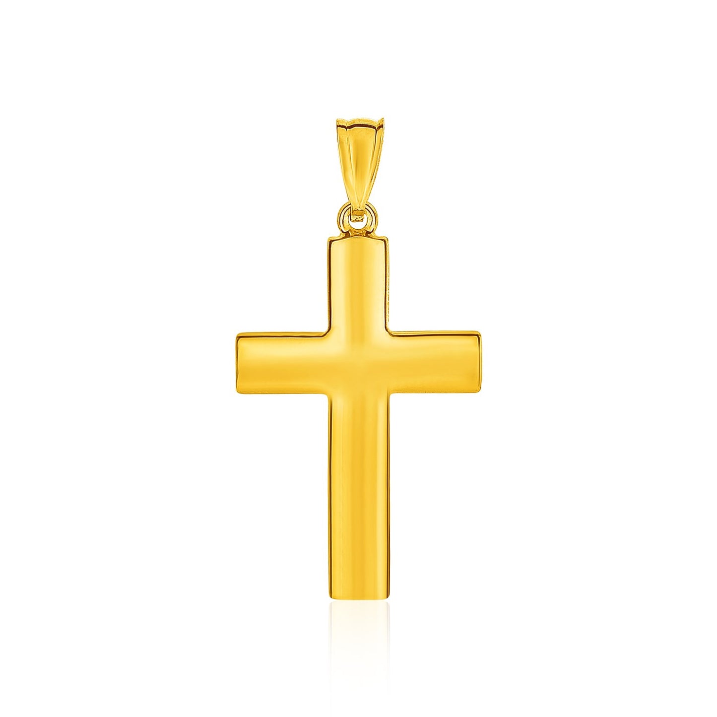 14k Yellow Gold Reversible Textured Cross Pendant-Teresa&#39;s Fashionista LLC