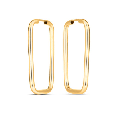 14k Yellow Gold Endless Rectangle Hoops-Teresa&#39;s Fashionista LLC