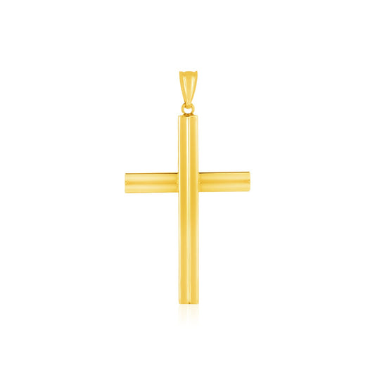 14k Yellow Gold Polished Cross Pendant - Teresa's Fashionista LLC