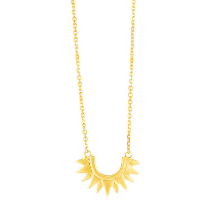 14k Yellow Gold Polished Sunburst Necklace-Teresa&#39;s Fashionista LLC