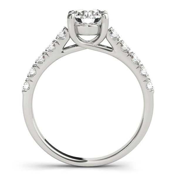 14k White Gold Round Trellis Setting Diamond Engagement Ring (1 cttw)-Teresa&#39;s Fashionista LLC