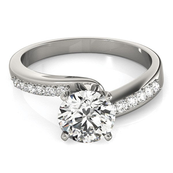 14k White Gold Bypass Round Pronged Diamond Engagement Ring (1 5/8 cttw)-Teresa&#39;s Fashionista LLC