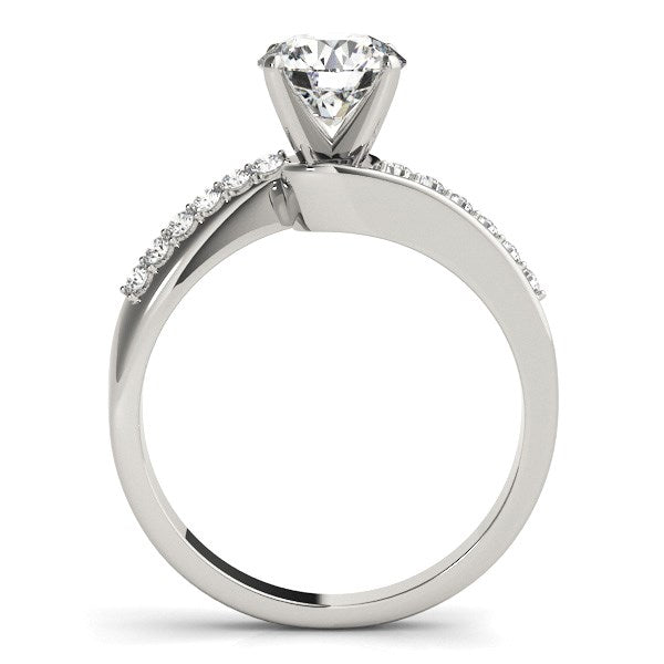 14k White Gold Bypass Round Pronged Diamond Engagement Ring (1 5/8 cttw)-Teresa&#39;s Fashionista LLC