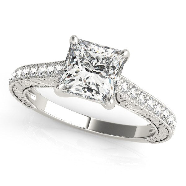 14k White Gold Princess Cut Diamond Engagement Ring (1 1/4 cttw)-Teresa&#39;s Fashionista LLC