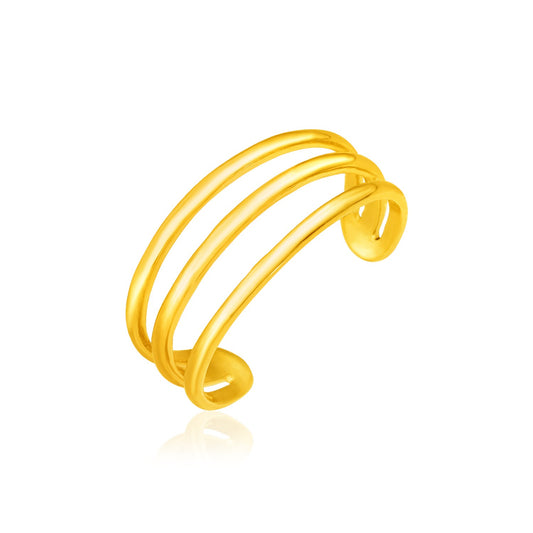 14k Yellow Gold Three Bar Toe Ring - Teresa's Fashionista LLC