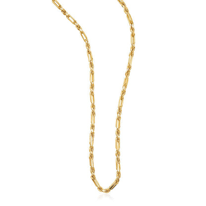 14k Yellow Gold Figaro Chain Necklace-Teresa&#39;s Fashionista LLC