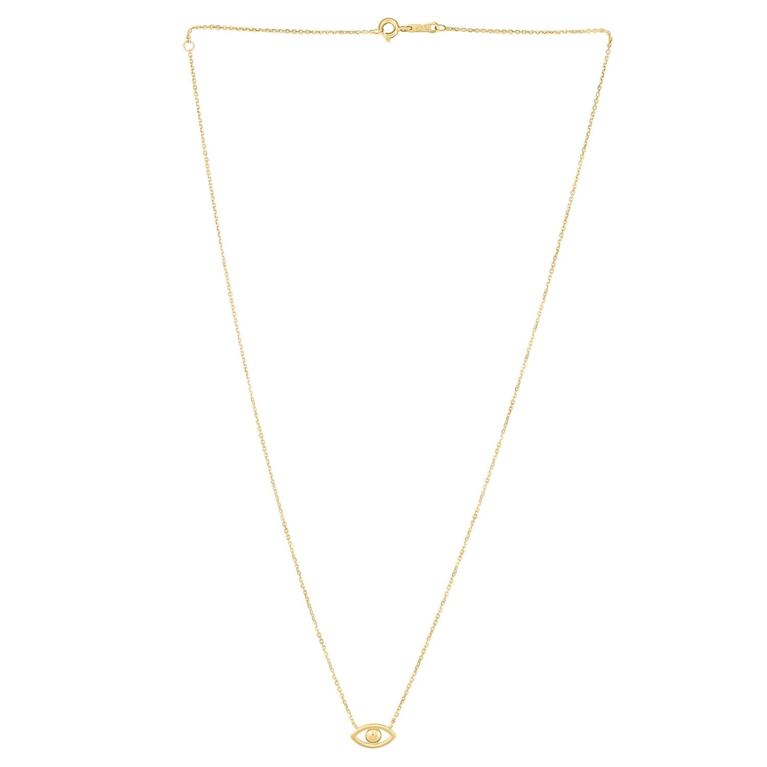 14k Yellow Gold Pearl Evil Eye Necklace-Teresa&#39;s Fashionista LLC