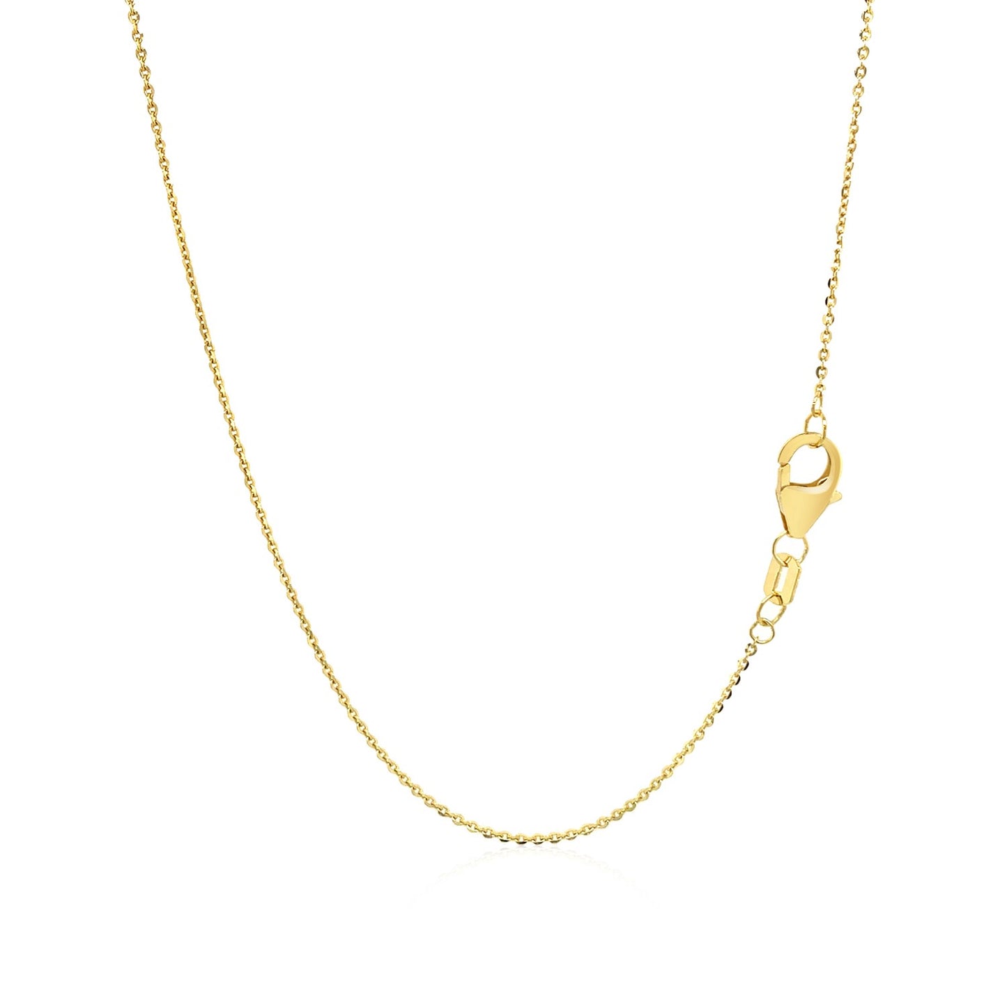 14k Yellow Gold Chain Necklace with Sliding Puffed Heart Charm-Teresa&#39;s Fashionista LLC