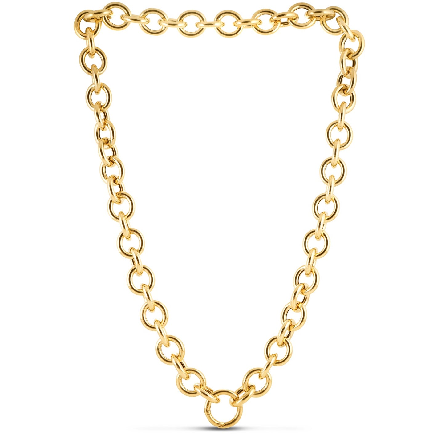 14k Yellow Gold Round Link Chain Necklace-Teresa&#39;s Fashionista LLC