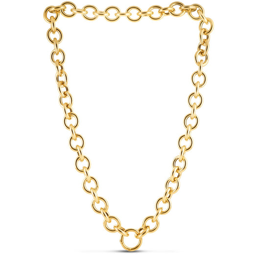 14k Yellow Gold Round Link Chain Necklace-Teresa&#39;s Fashionista LLC