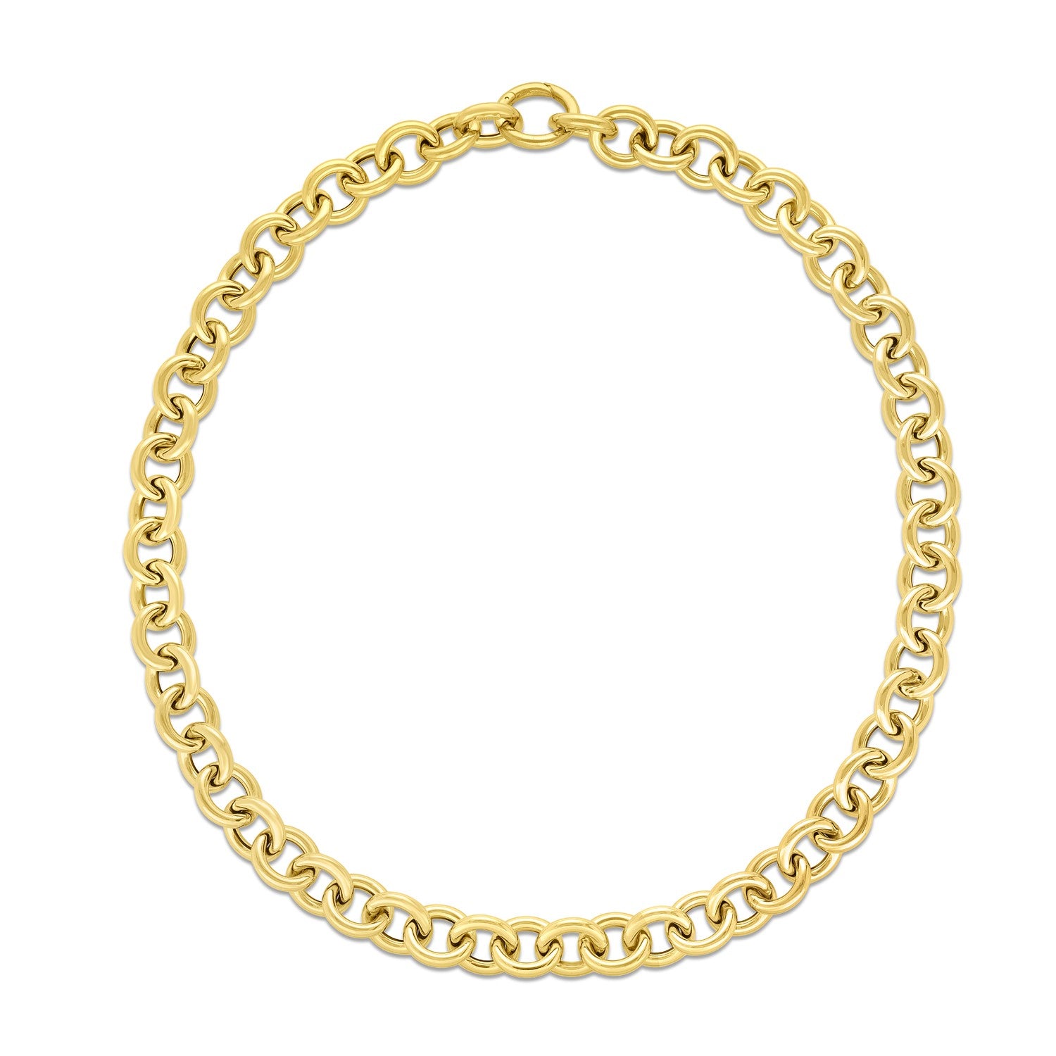 14k Yellow Gold Round Link Chain Necklace-Teresa&#39;s Fashionista LLC