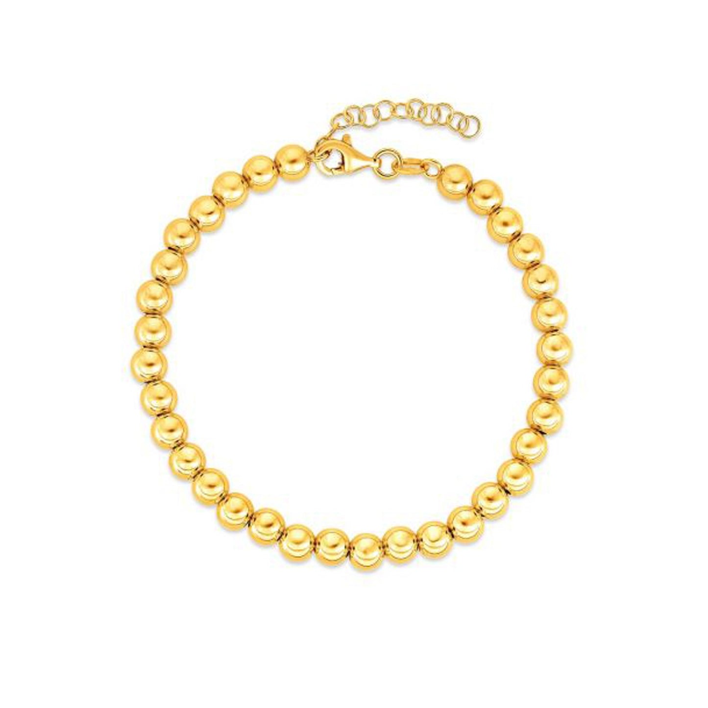 14k Yellow Gold Bead Chain Necklace(5mm)-Teresa&#39;s Fashionista LLC