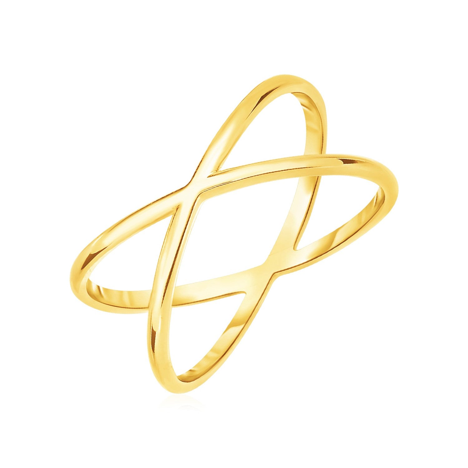 14k Yellow Gold Polished X Profile Ring-Teresa&#39;s Fashionista LLC