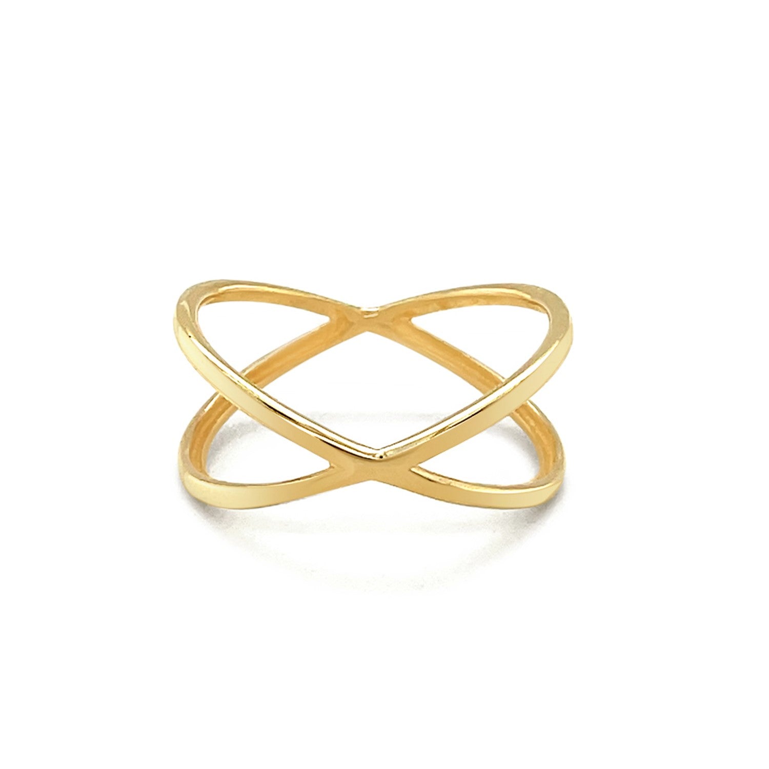 14k Yellow Gold Polished X Profile Ring-Teresa&#39;s Fashionista LLC