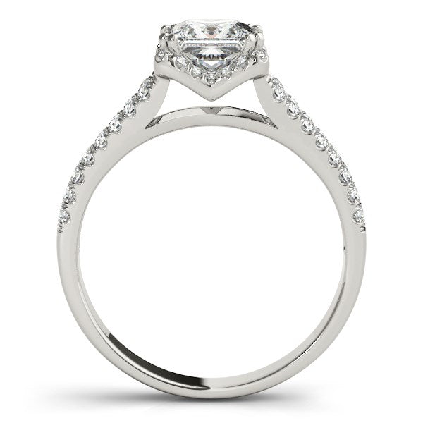 14k White Gold Princes Cut Halo Split Shank Diamond Engagement Ring (2 cttw)-Teresa&#39;s Fashionista LLC