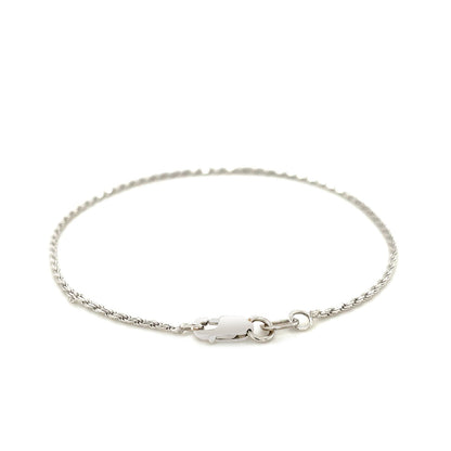 2.0mm 14k White Gold Diamond Cut Rope Anklet-Teresa&#39;s Fashionista LLC