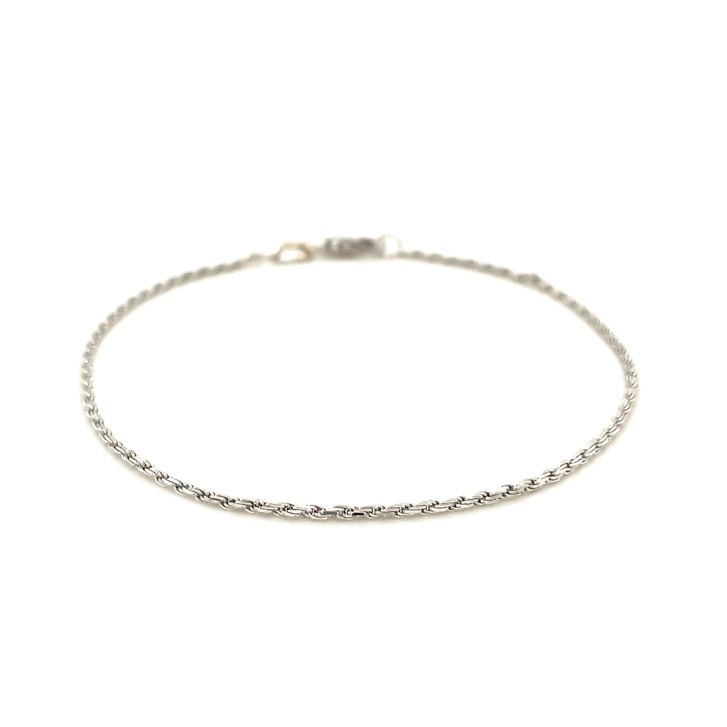 2.0mm 14k White Gold Diamond Cut Rope Anklet-Teresa&#39;s Fashionista LLC