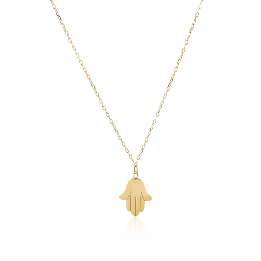 14K Yellow Gold Hand of Hamsa Necklace-Teresa&#39;s Fashionista LLC