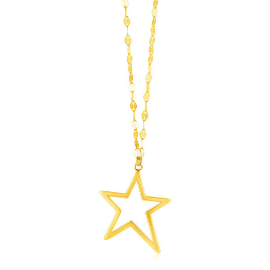 14k Yellow Gold Necklace with Star Pendant - Teresa's Fashionista LLC