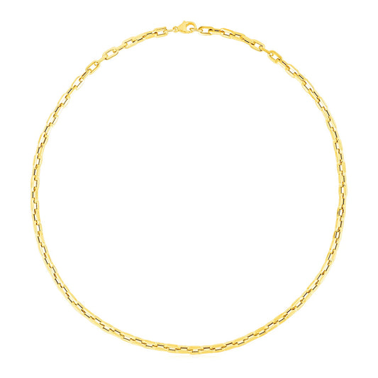 14k Yellow Gold Paperclip Chain Necklace-Teresa&#39;s Fashionista LLC