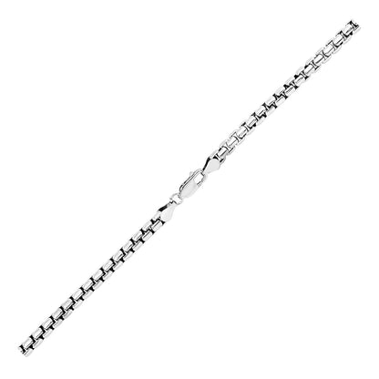 4.4mm Sterling Silver Rhodium Plated Round Box Chain-Teresa&#39;s Fashionista LLC