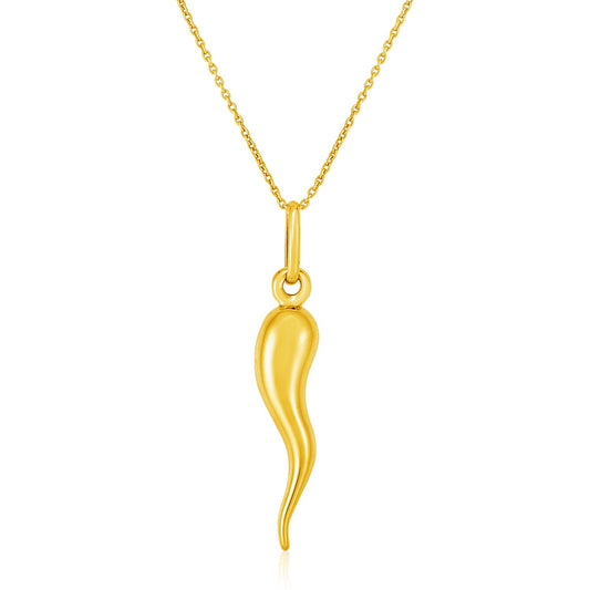14k Yellow Gold Pendant with Polished Abstract Swirl - Teresa's Fashionista LLC