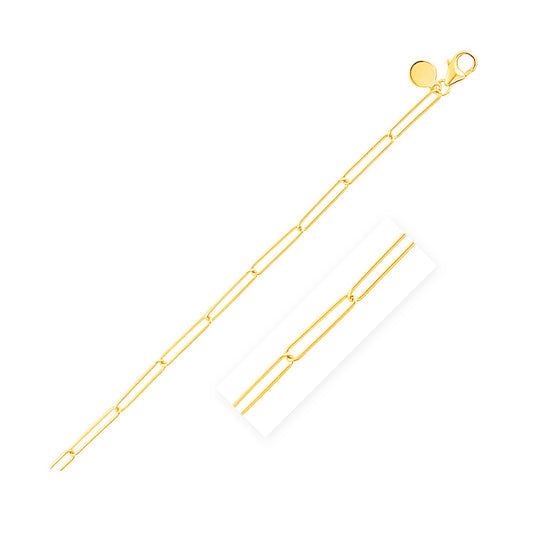 14k Yellow Gold Wire Paperclip Chain (2.7mm)-Teresa&#39;s Fashionista LLC