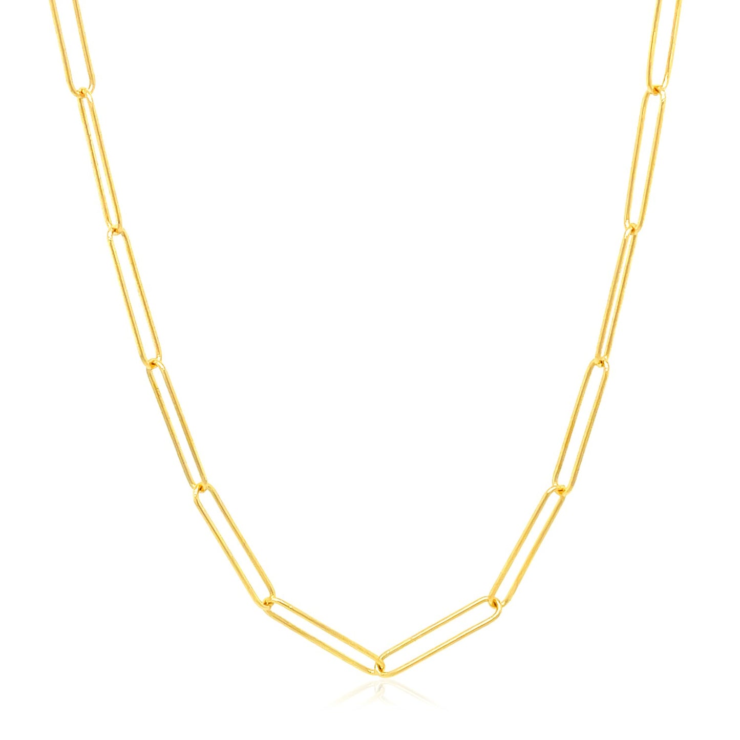 14k Yellow Gold Wire Paperclip Chain (2.7mm)-Teresa&#39;s Fashionista LLC