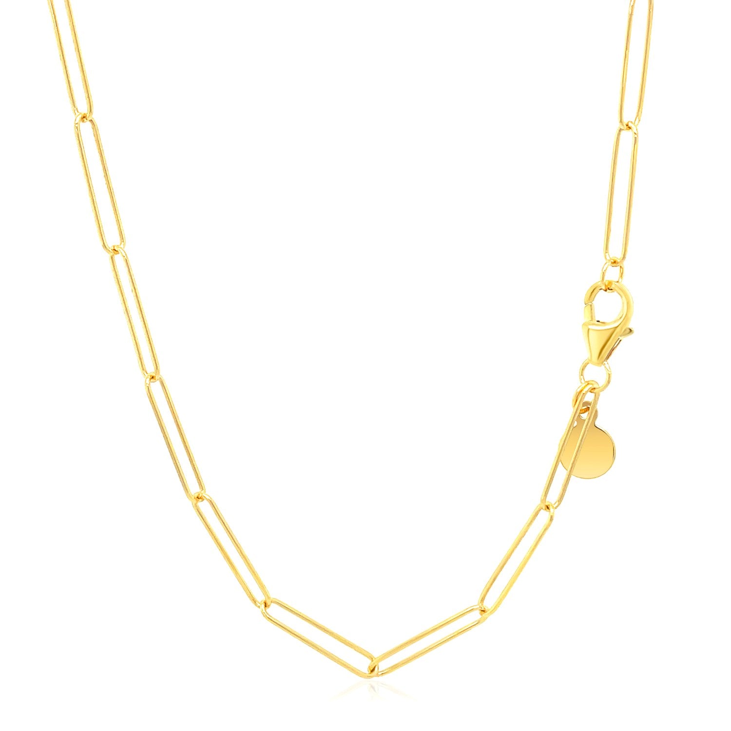 14k Yellow Gold Wire Paperclip Chain (2.7mm)-Teresa&#39;s Fashionista LLC