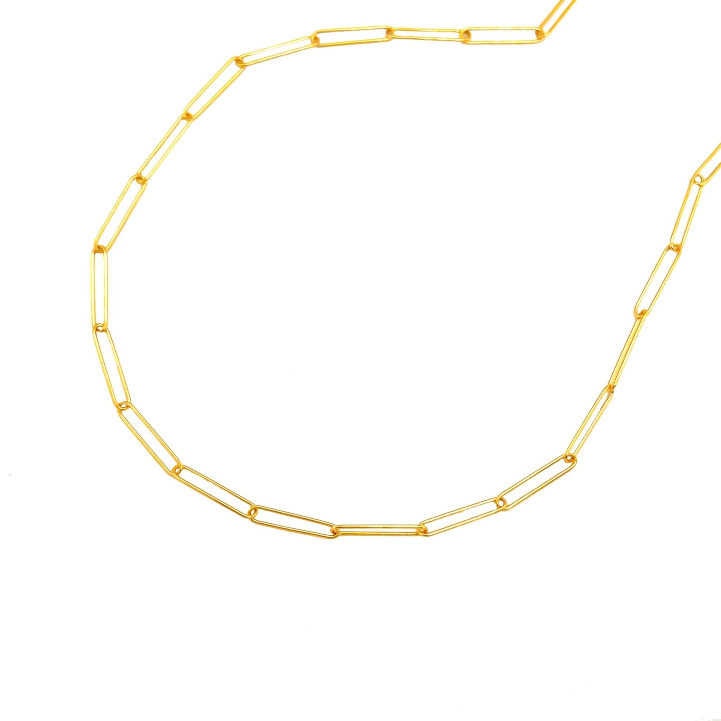 14k Yellow Gold Wire Paperclip Chain (2.7mm)-Teresa&#39;s Fashionista LLC