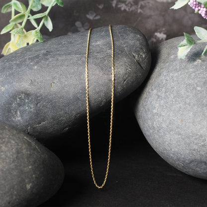 18k Yellow Gold Round Cable Link Chain 0.97mm-Teresa&#39;s Fashionista LLC