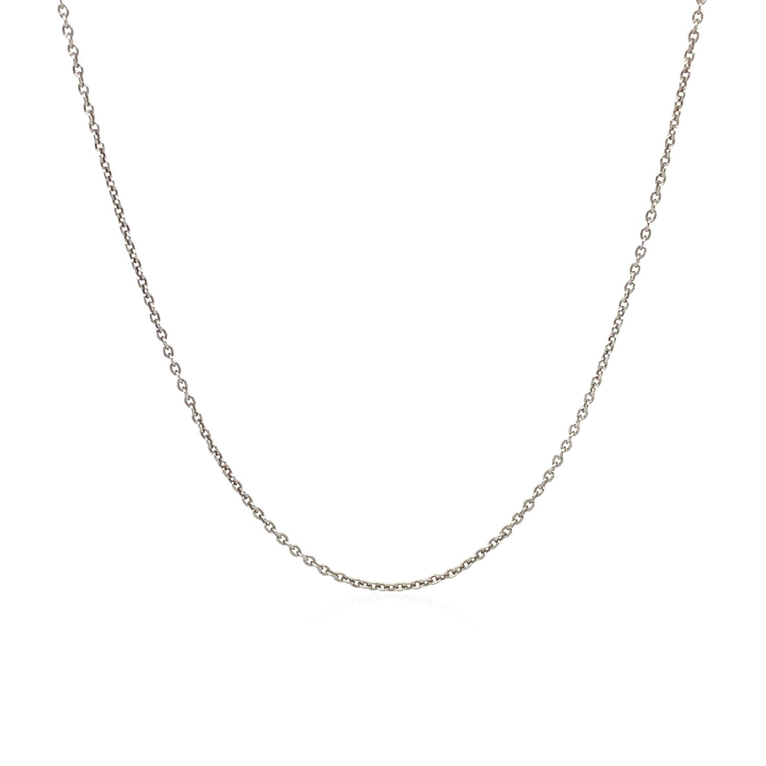 14k White Gold Round Cable Link Chain 1.1mm-Teresa&#39;s Fashionista LLC