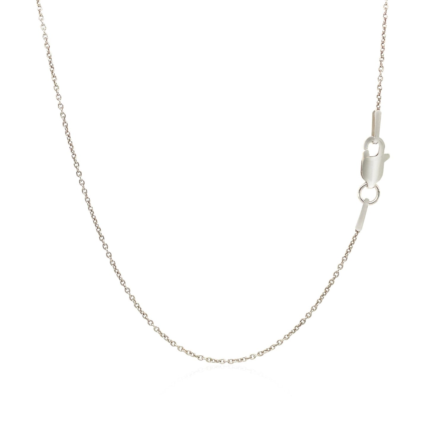 14k White Gold Round Cable Link Chain 1.1mm-Teresa&#39;s Fashionista LLC