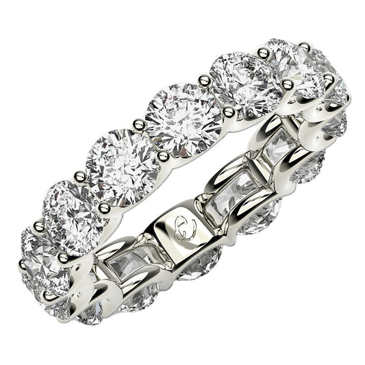 Round Cut Lab Grown Diamond Eternity Ring in 14k White Gold (6 cttw FG/VS2) - Teresa's Fashionista LLC